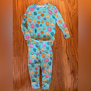 Posh Peanut Colorful Smiley Face Pajama Set - 3T/4T
